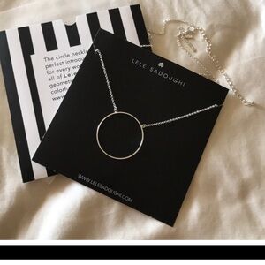 Lele Sadoughi Silver Circle Pendant Necklace